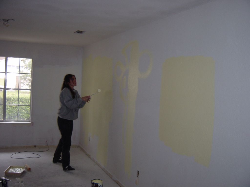
Vicki painting in the living room
