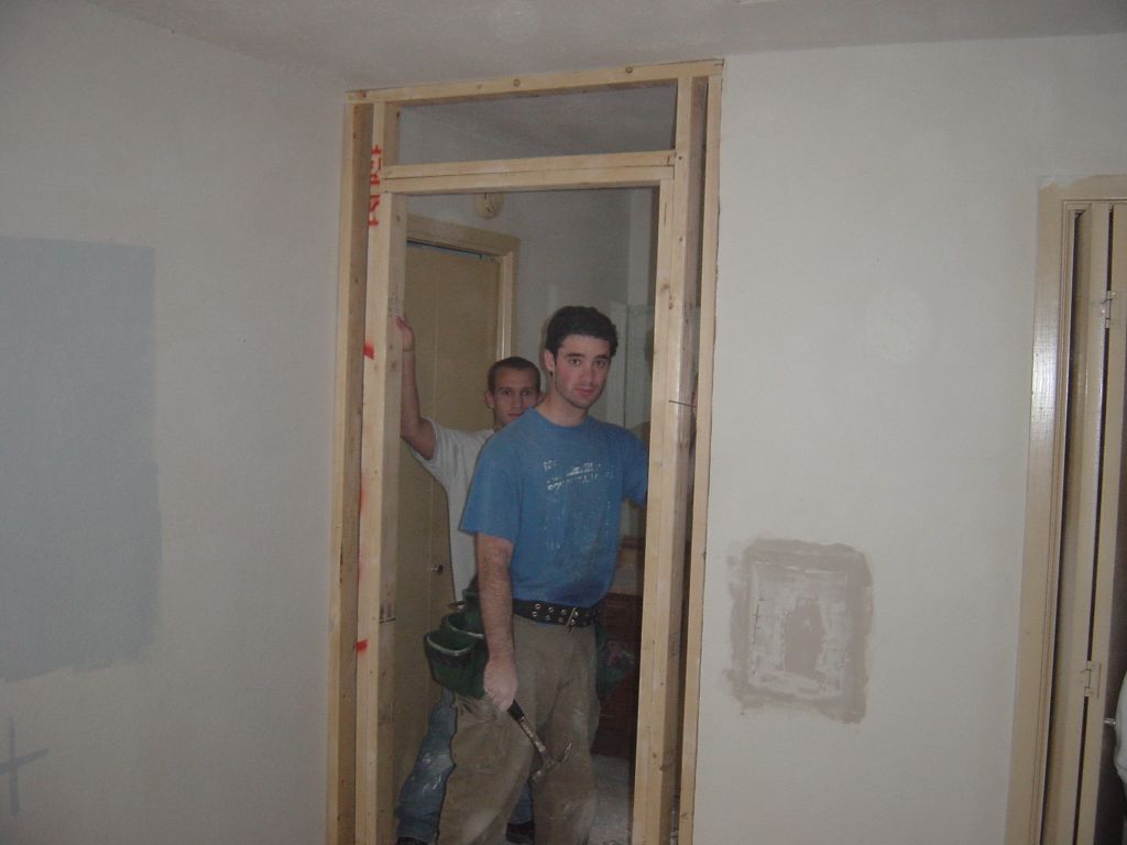 
Evanda and Rick with the framing in place
