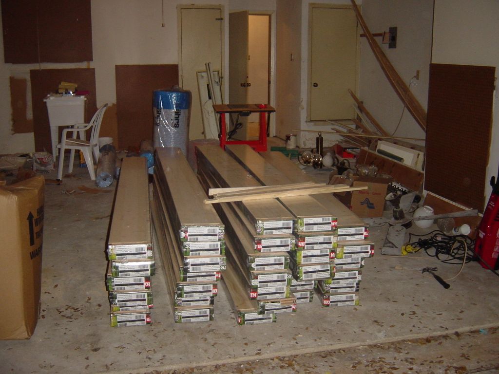 
The stack of flooring is getting smaller
