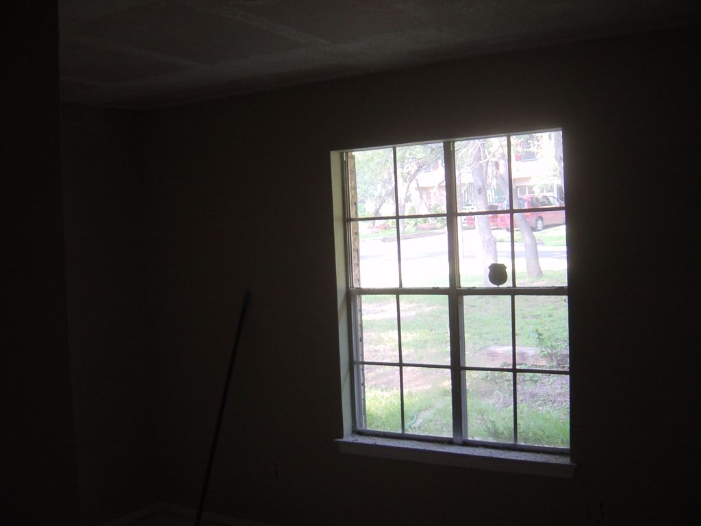 
Ceiling scraped in the front bedroom
