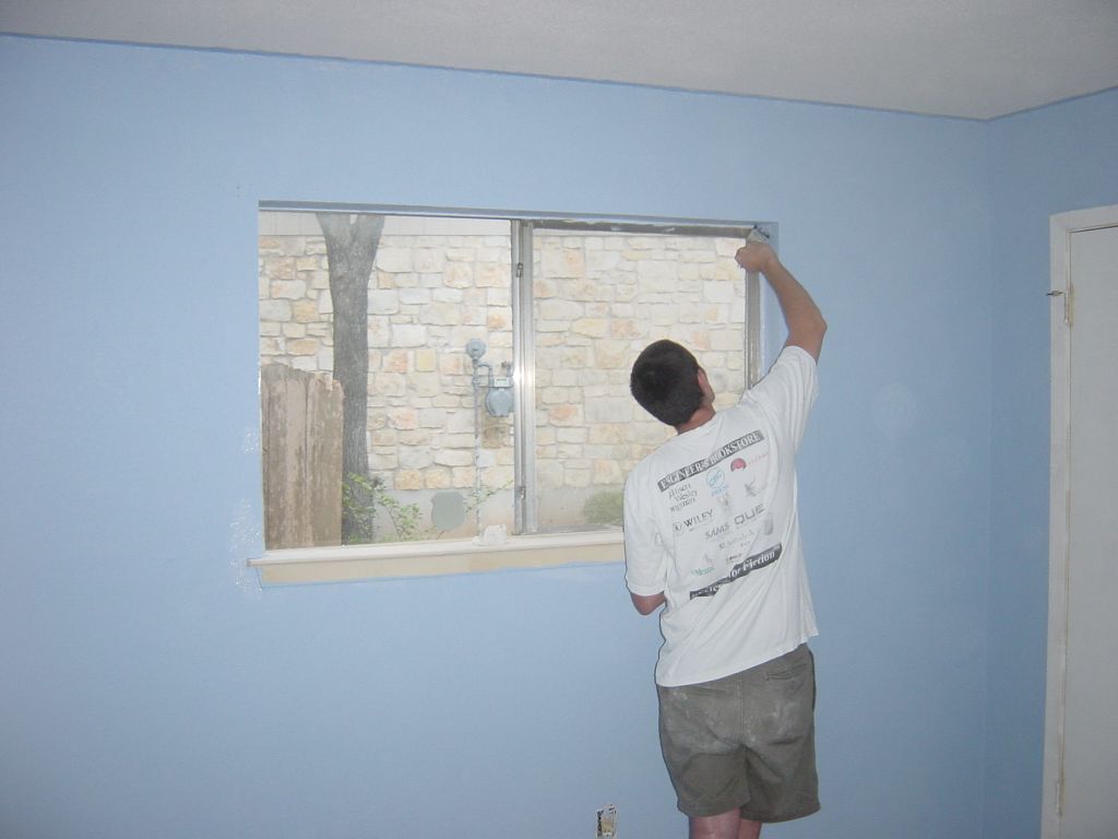 
Chris Lenfest touching up the trim
