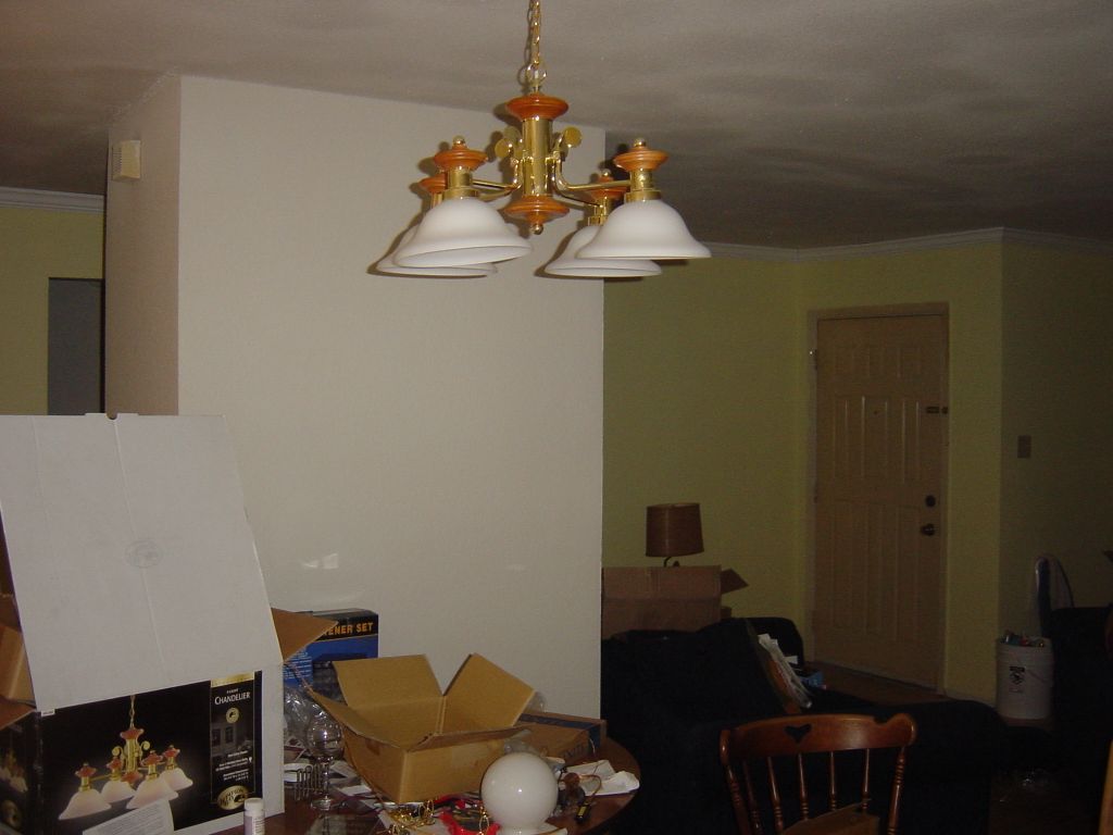 

The new light fixture in the living room

