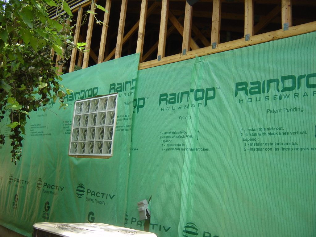 
New house wrap on the south wall
